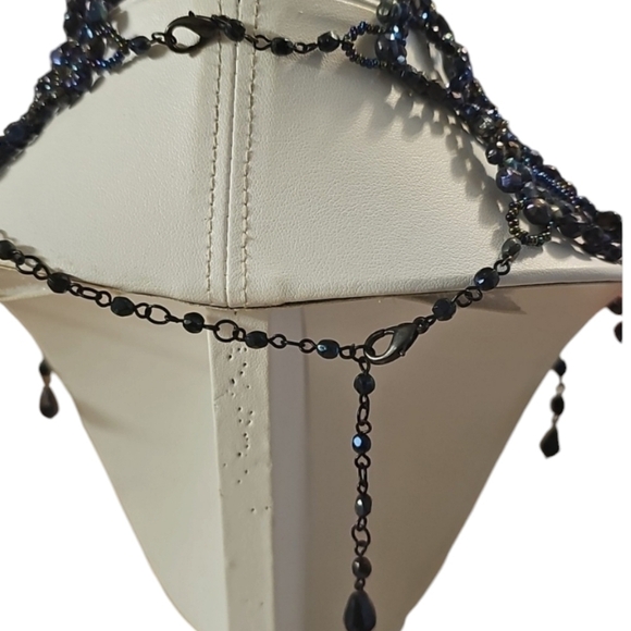 The Rhinestone Castle Victorian Revival Black Festoon Choker Necklace - Picture 5 of 5